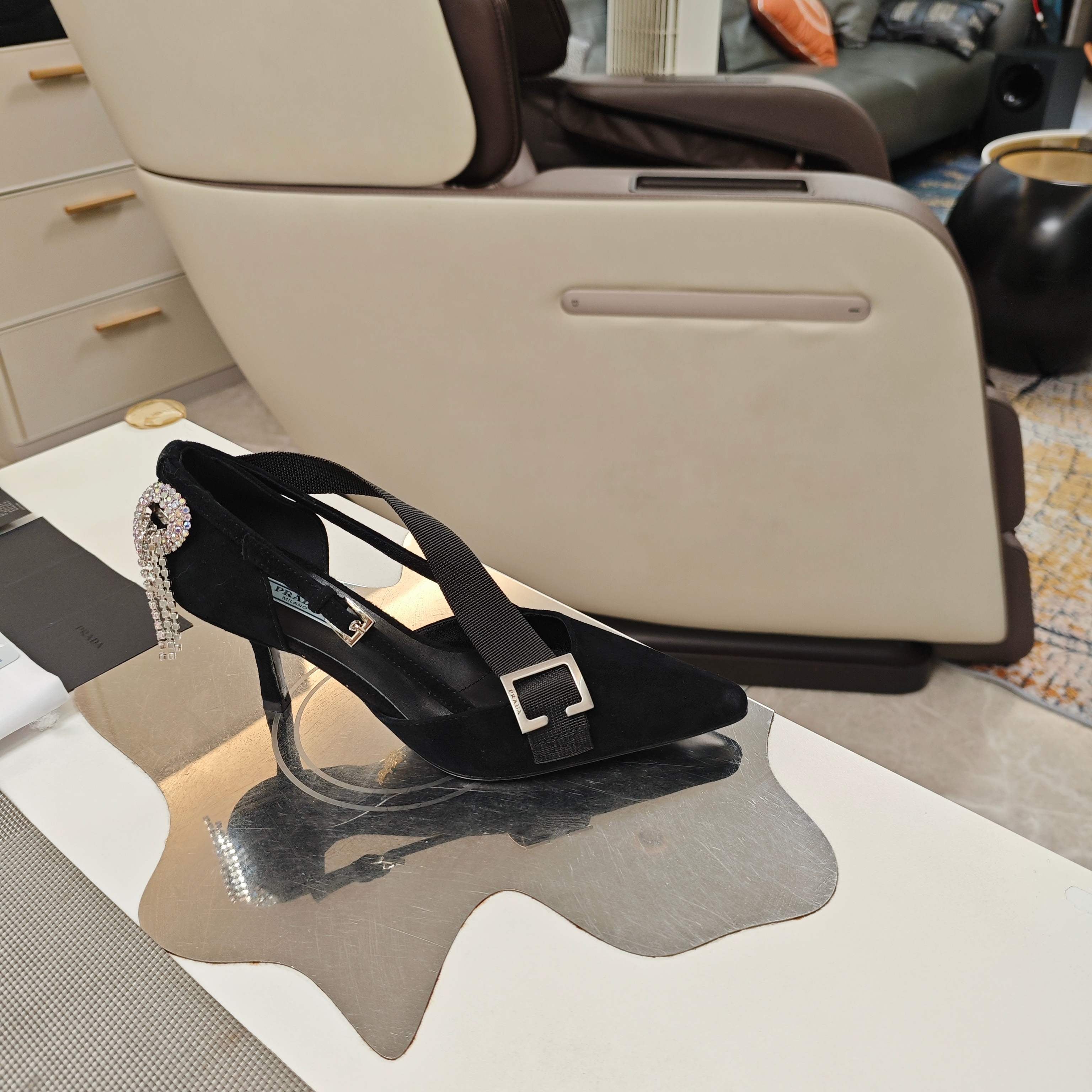 PRA 26S High Heel Pump 70 Black Velvet 630562