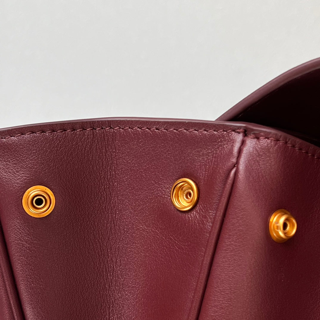 Balenciaga Large Bag 40 Burgyndy Calfskin Gold Hardware