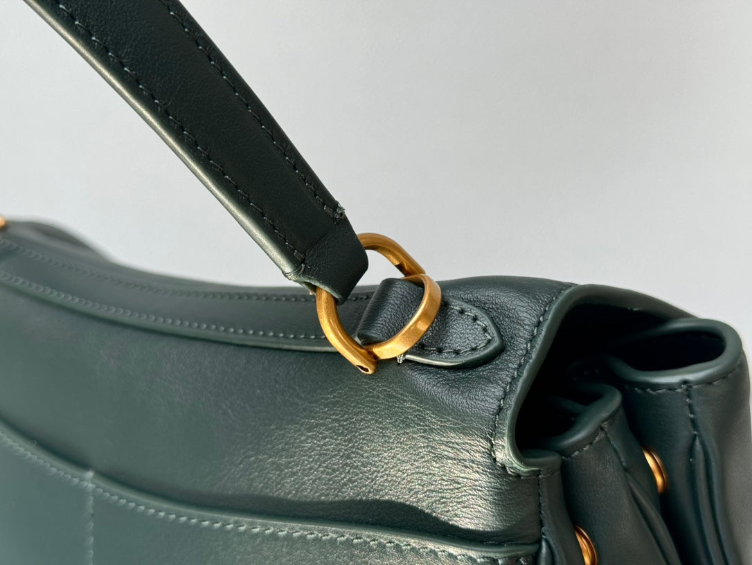 Balenciaga Small Bag 29 Dark Green Calfskin Gold Hardware