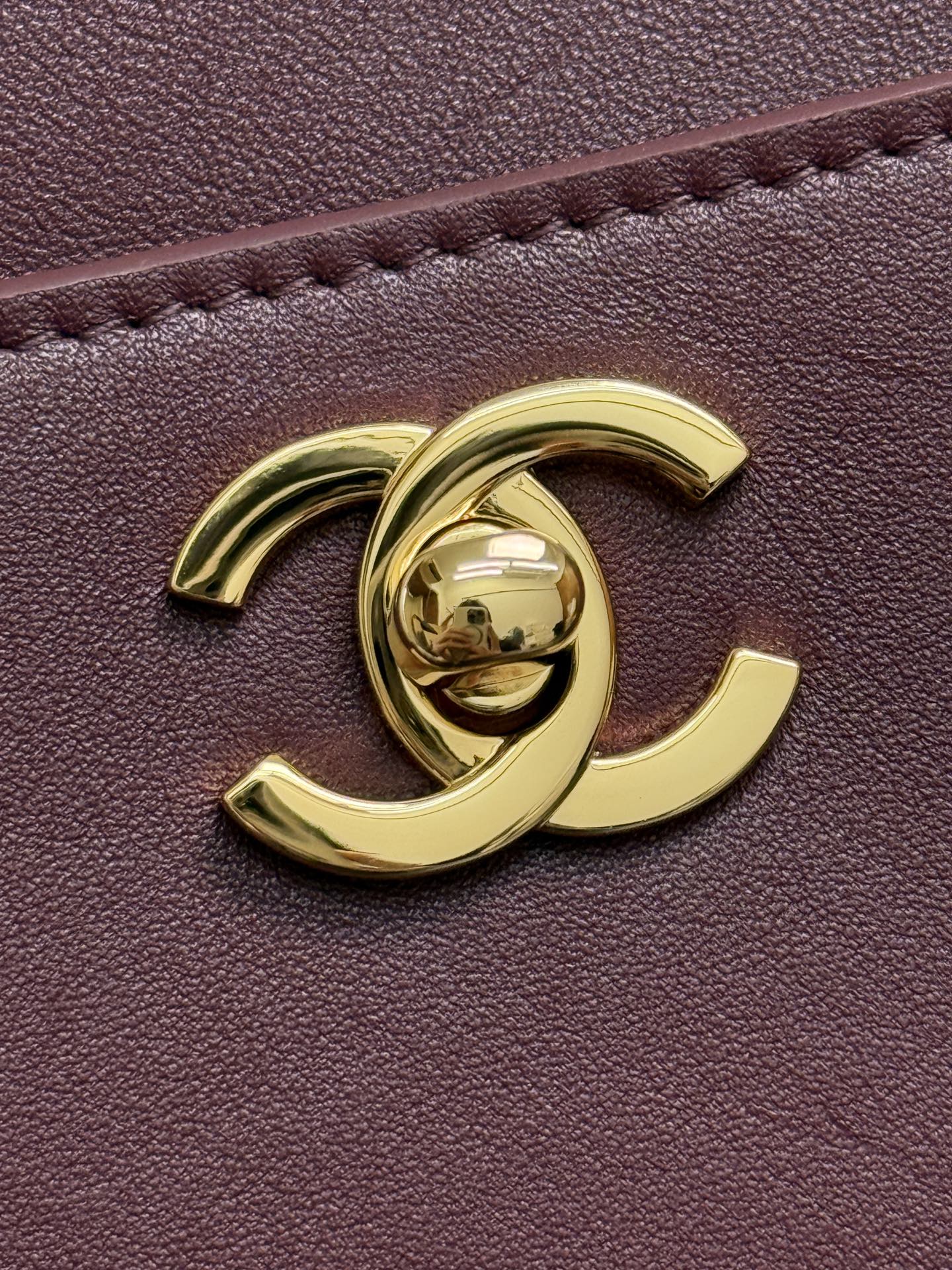 Chanel 2026 Shopping Bag 35cm Burgundy Calfskin