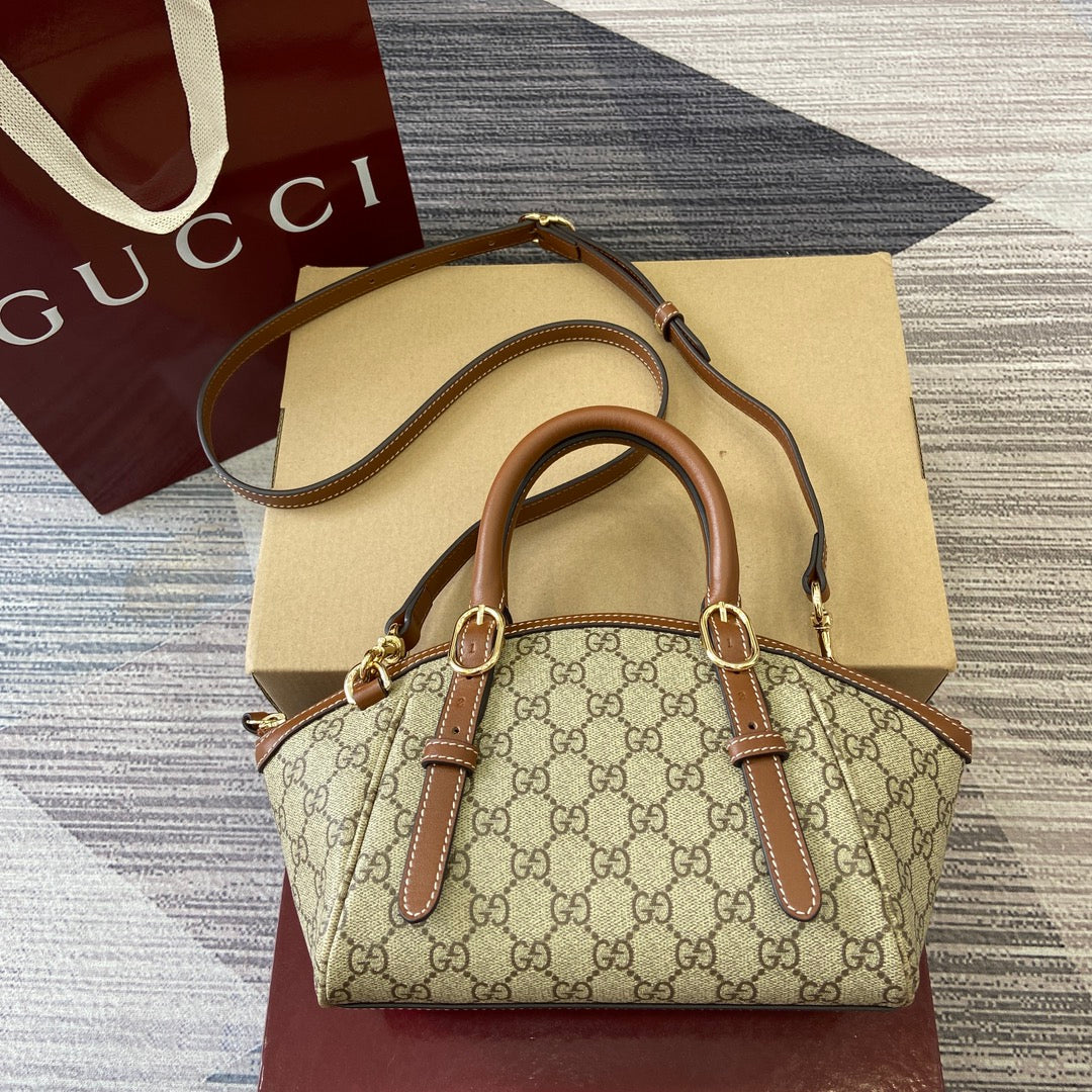 GG Padlock 31 Bag Beige Brown Canvas Leather 339644