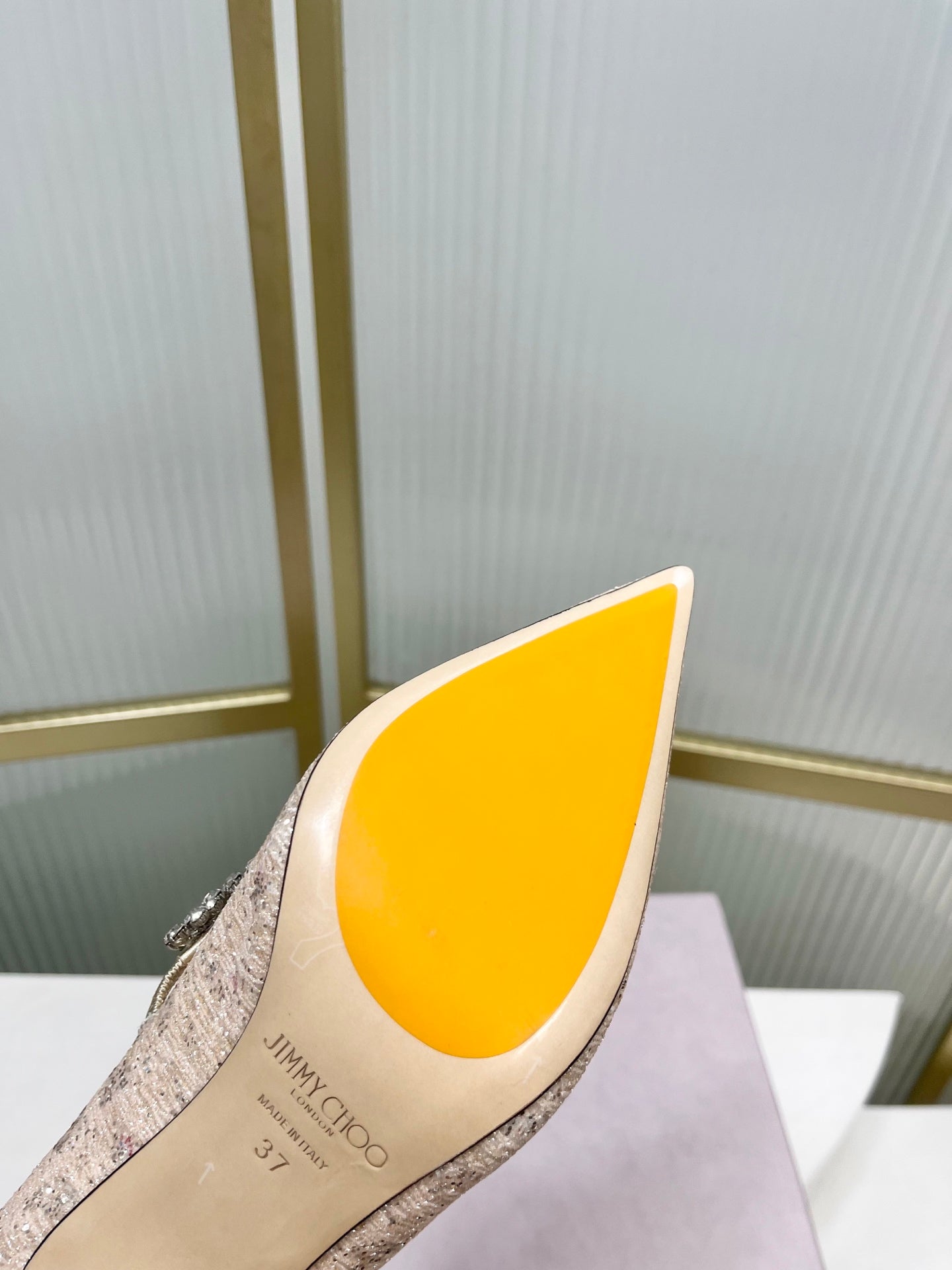 Jimmy 26s Heel Pump 65 Beige Sequins Sheepskin Diamond 605945