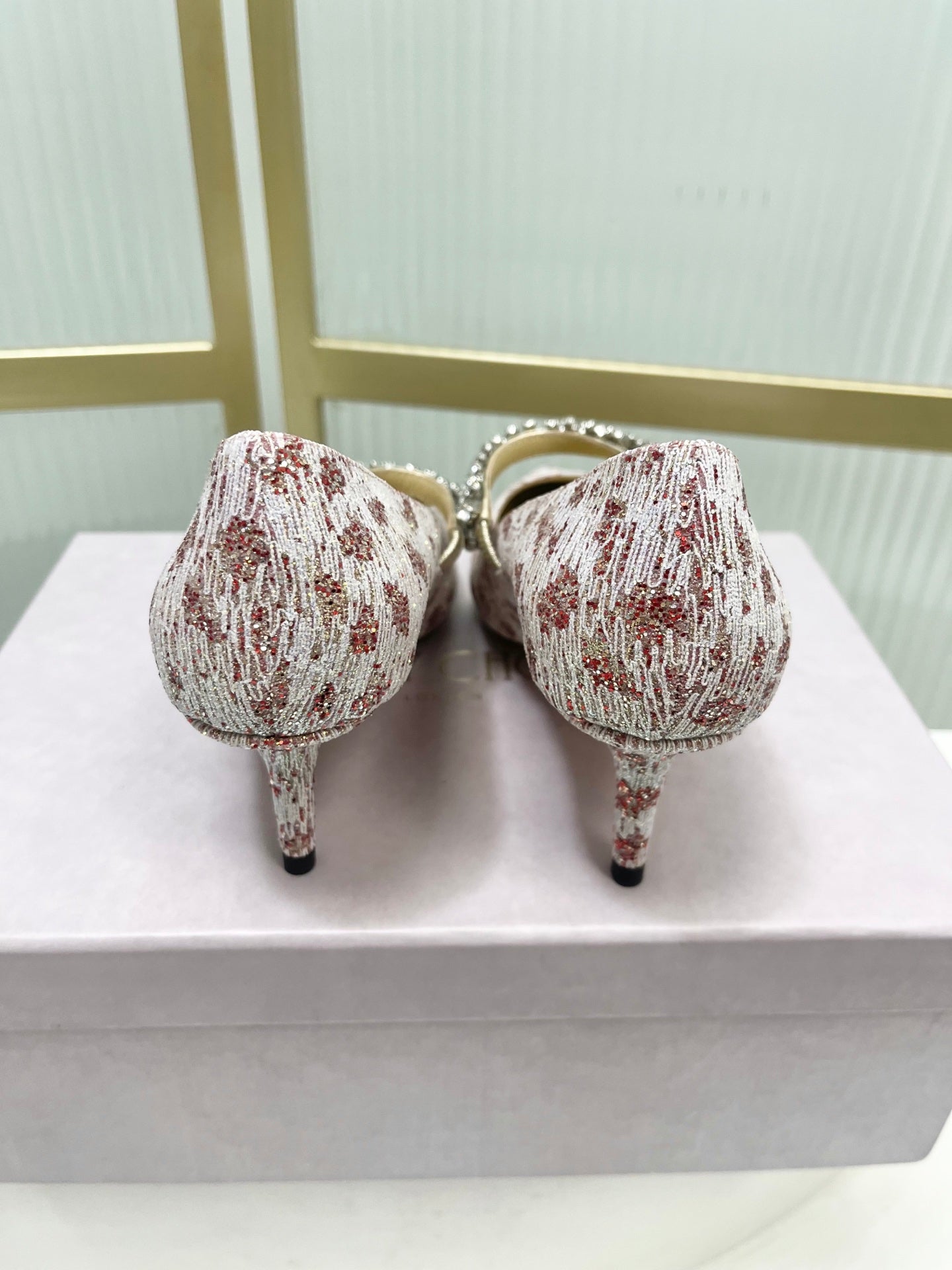 Jimmy 26s Heel Pump 65 White Red Sequins Sheepskin Diamond 605946