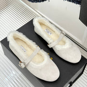 Alaia 25WF Mary Jane white suede wool 472221
