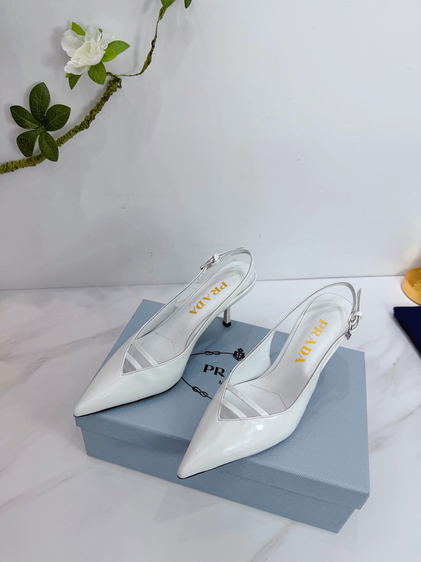 PRA 26SS Slingback 75 White Patent Leather 592339