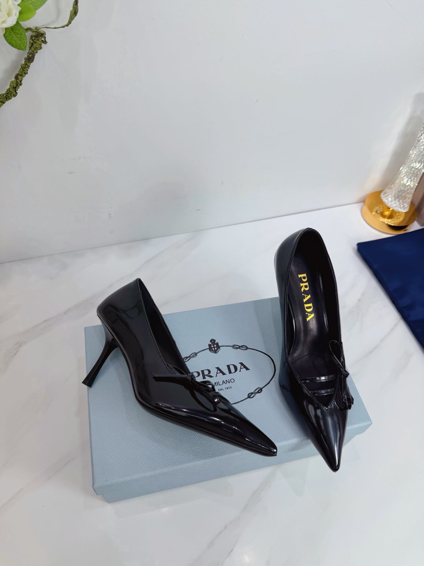 PRA 26SS High Heels Pumps 75 Black Patent Leather 592352