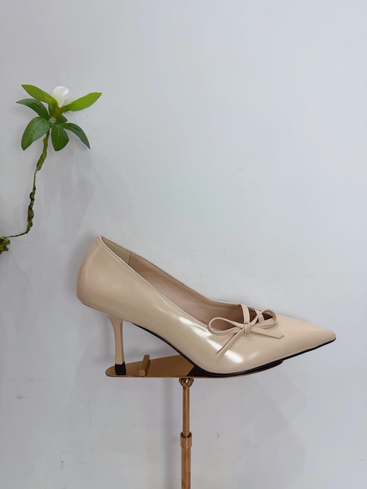 PRA 26SS High Heels Pumps 75 Beige Patent Leather 592355
