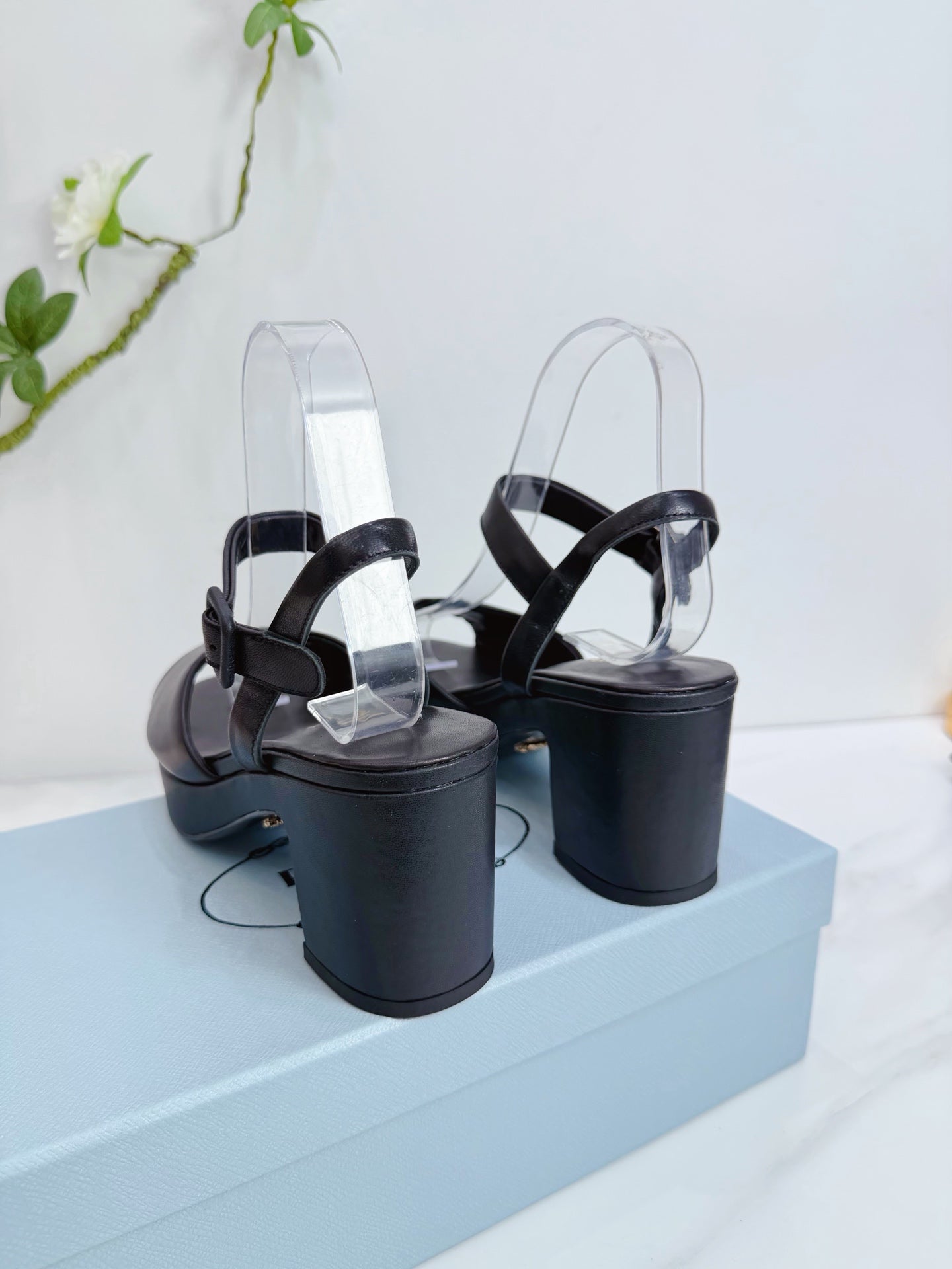 PRA 26SS Platform Sandals 75 Black Sheepskin 592376