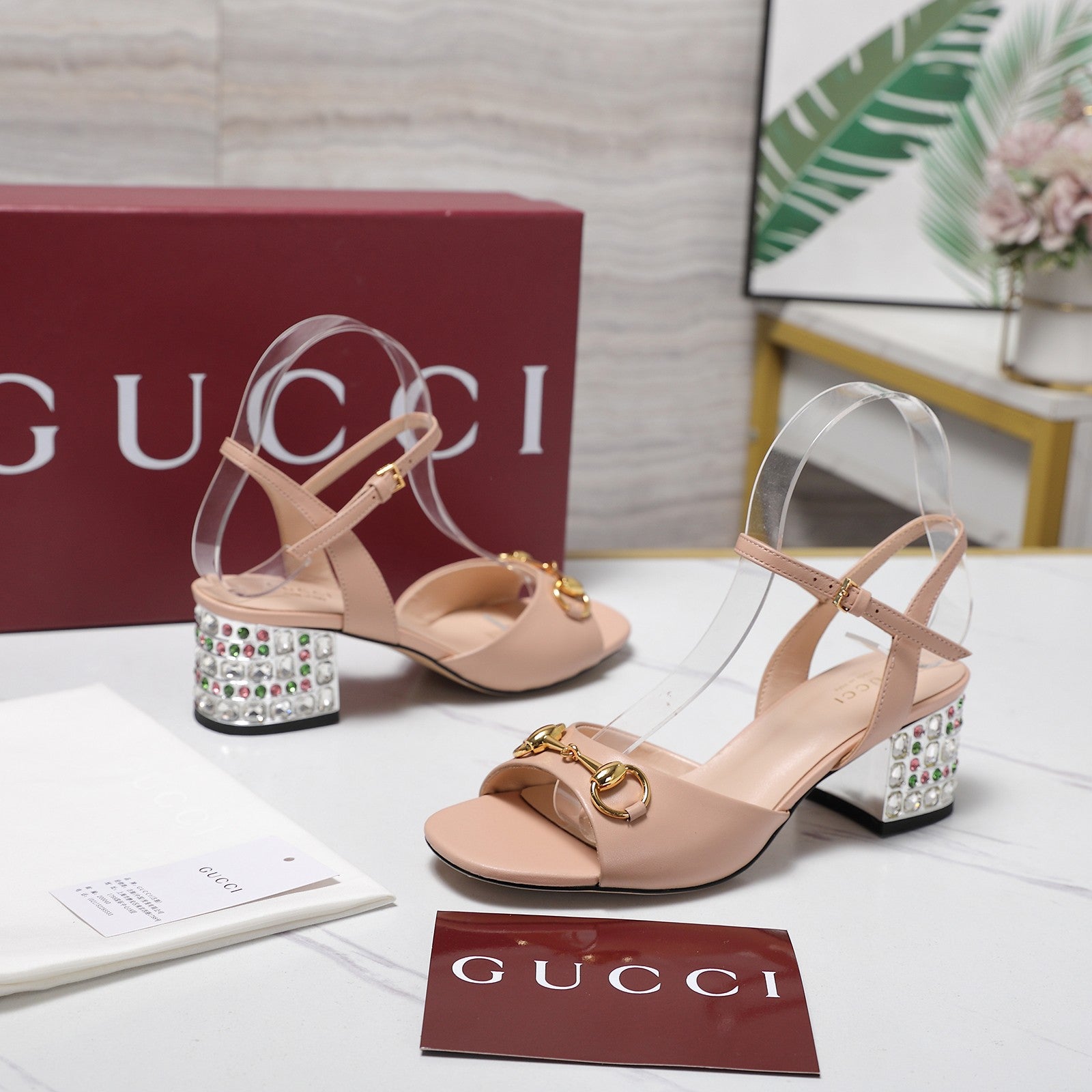GG 26ss Sandals 55 Light Pink Beige Sheepskin 601096