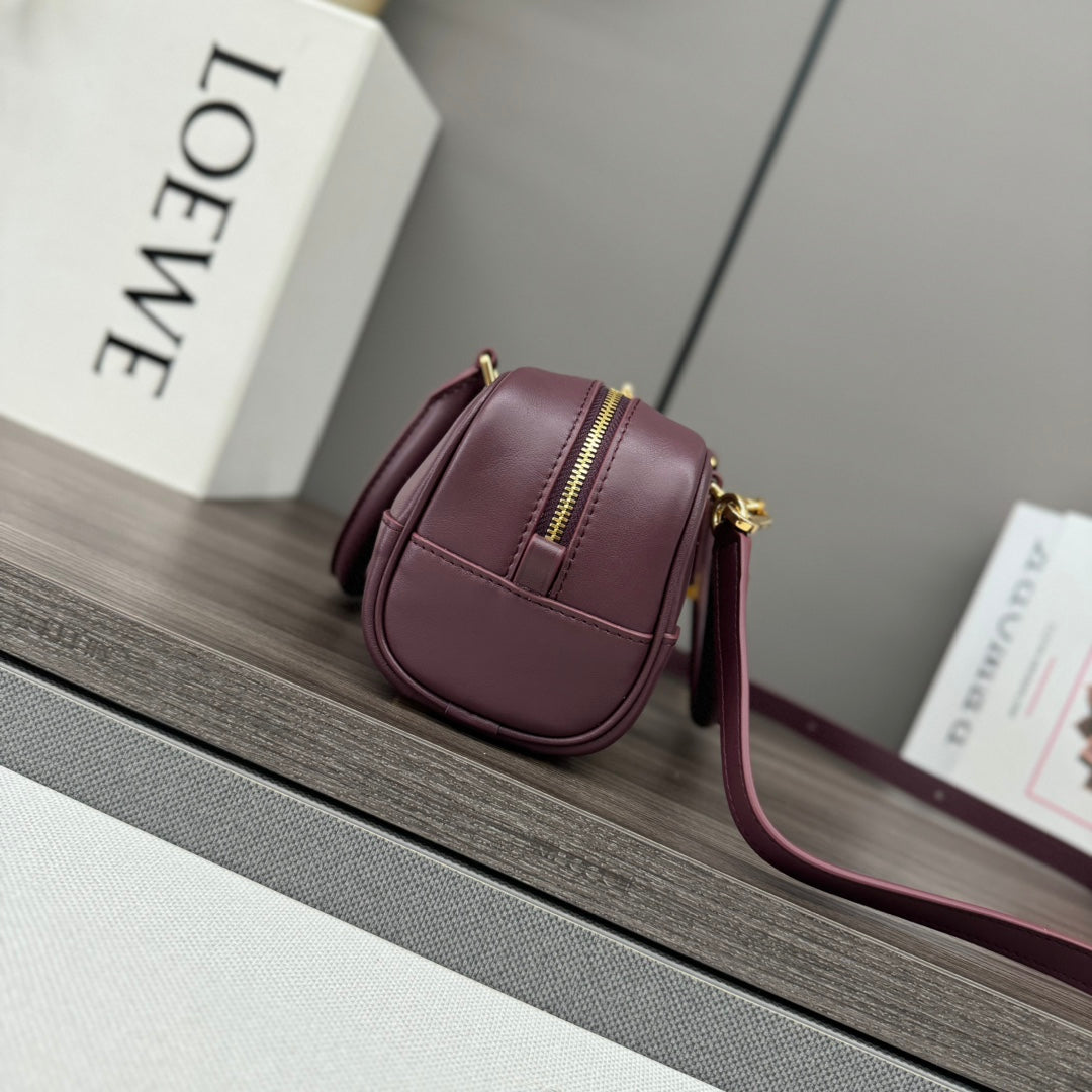 Loewe Mini Bowling Bag 23 Burgundy Calfskin 280618