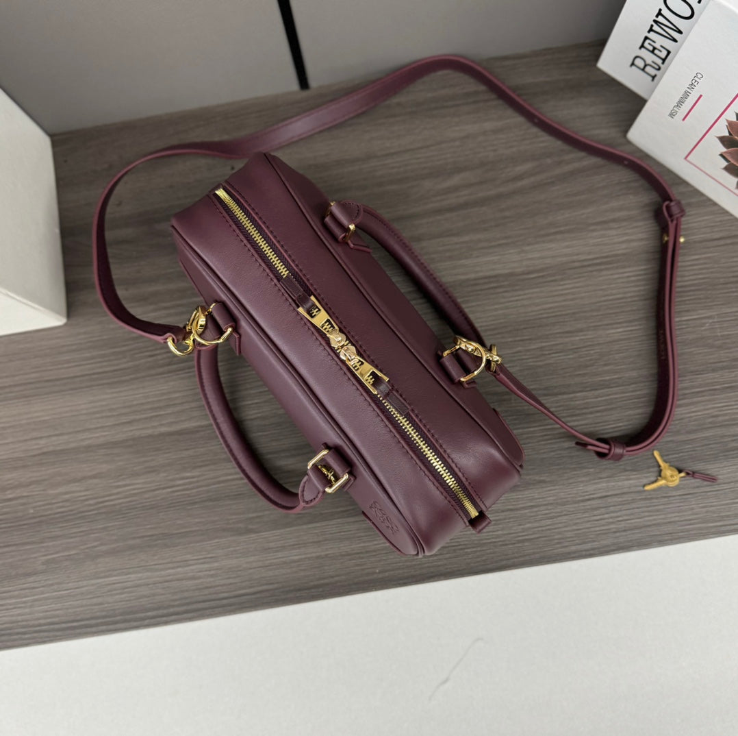 Loewe Mini Bowling Bag 23 Burgundy Calfskin 280618