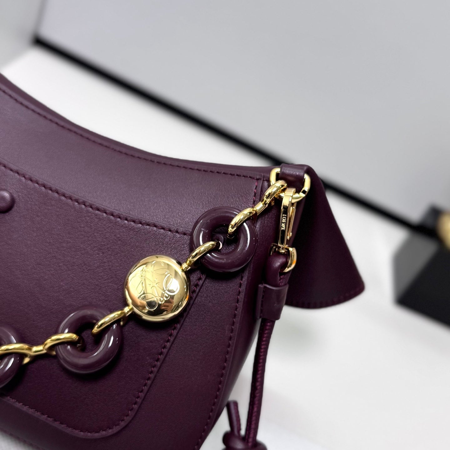 Loewe Ola Medium Bag Purple Calfskin 274677