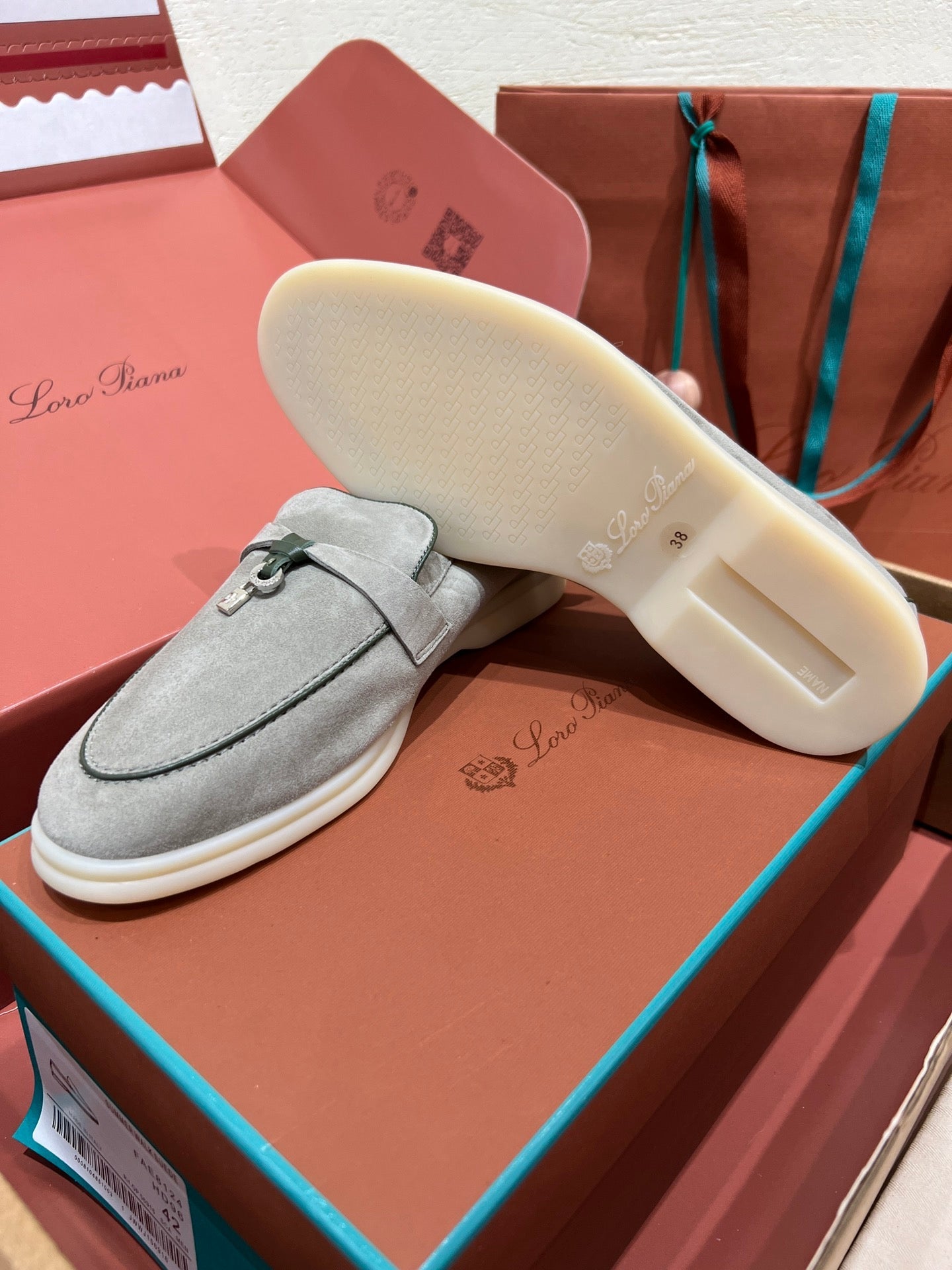 lp summer charm walk loafer dark grey khaki suede