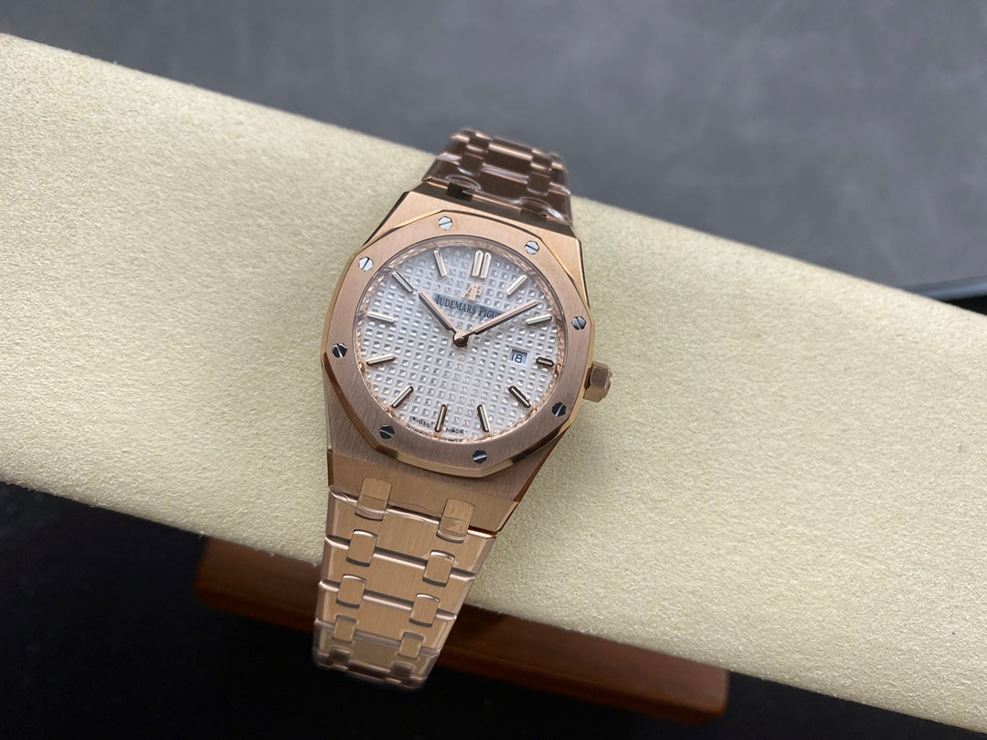 Audemars Piguet Royal Oak Lady 33mm Rose Gold White Dial