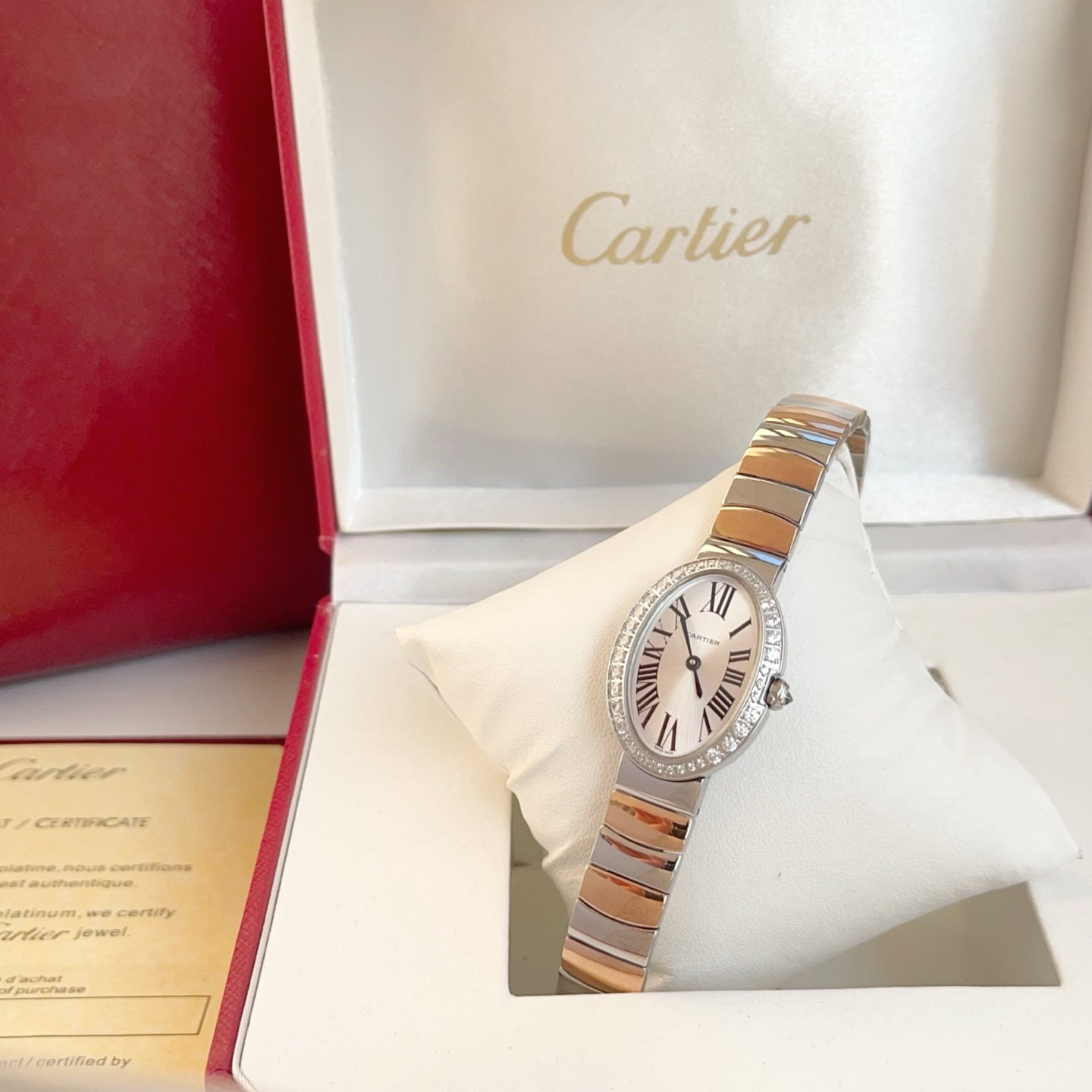 Baignoire 23mm Pink Gold Diamond Bezel