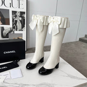 CC 25 high boots white black sheepskin 459457