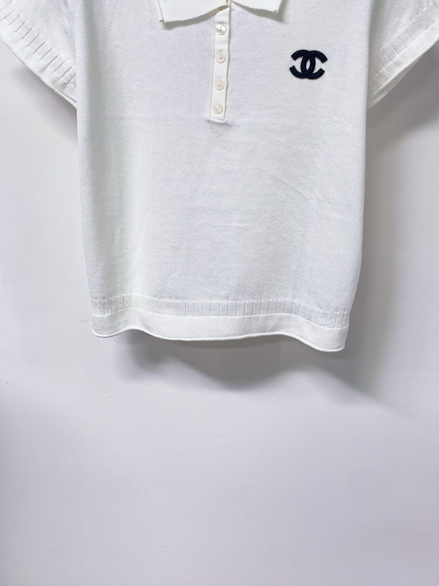 Chanel 2026 Short-Sleeve Knit Polo Shirt Wool Laine 479887