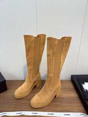 Chanel High Boot Camel Suede 465608