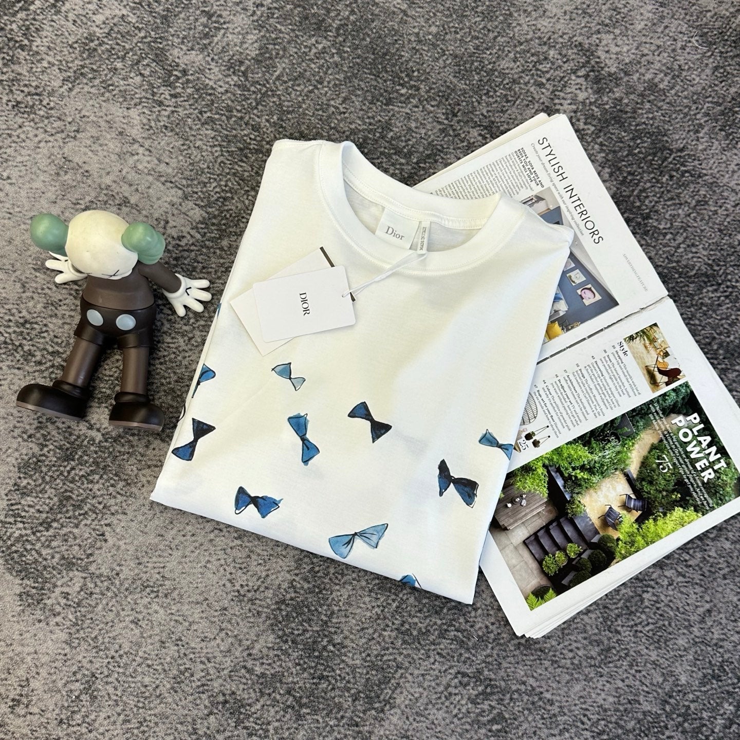 Dior 2026 Blue Bow Short-Sleeve T-Shirt Cotton 374773