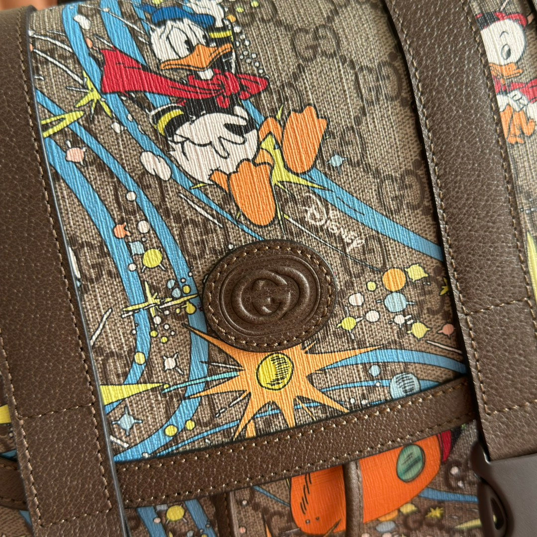 GG 2025 x Disney Donald Duck Backpack Multicolor Cowhide Canvas 273590