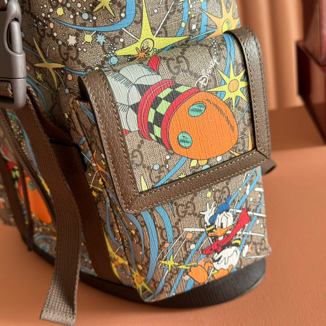GG 2025 x Disney Donald Duck Backpack Multicolor Cowhide Canvas 273590