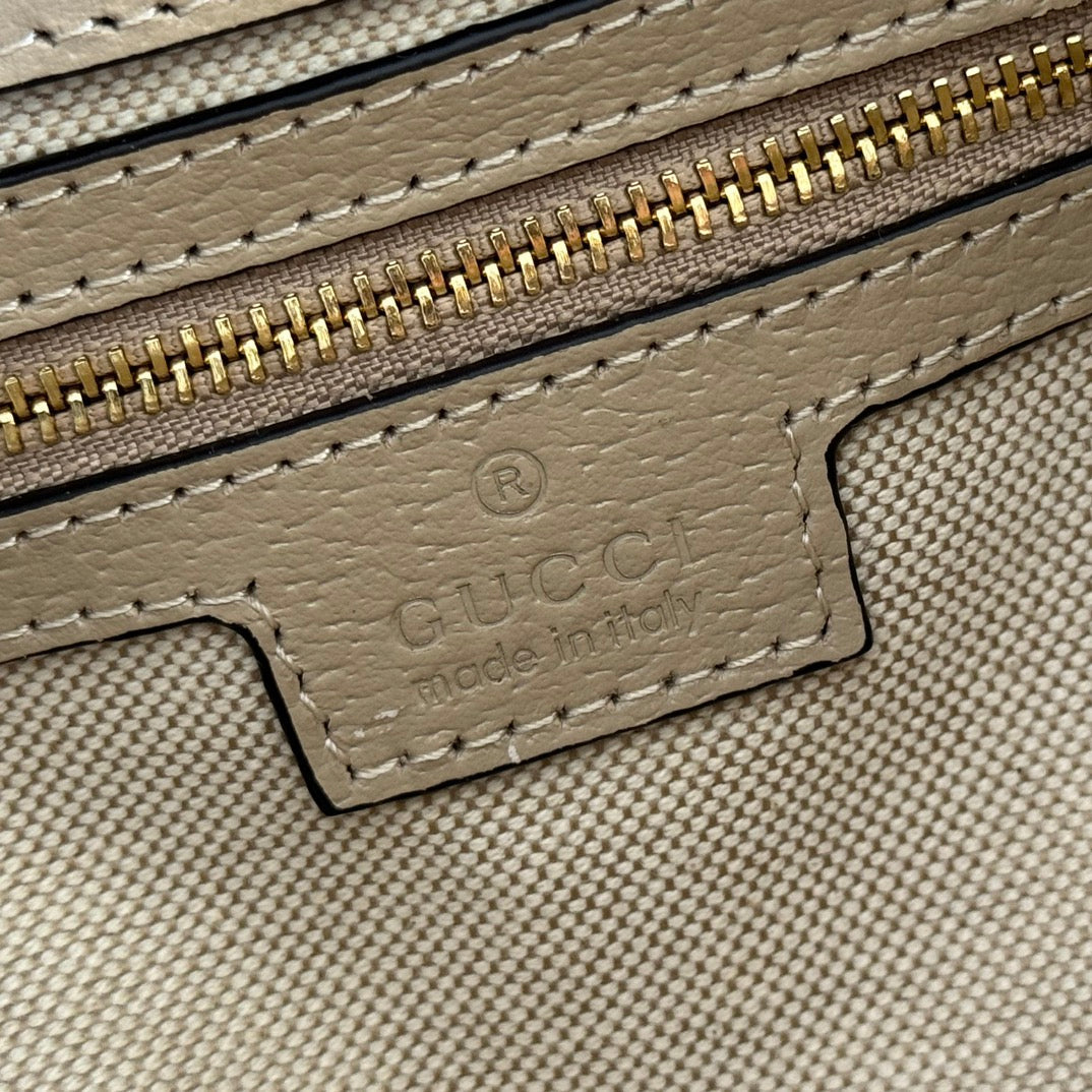 GG 2025 Interlocking G Large 25cm Bag Beige Canvas Leather 273678