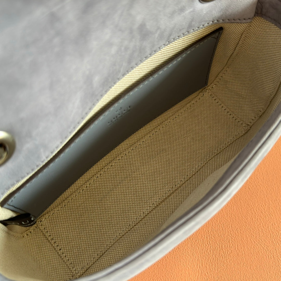 Gucci Marmont Bag 22 Gray Suede Gold Hardware 272094