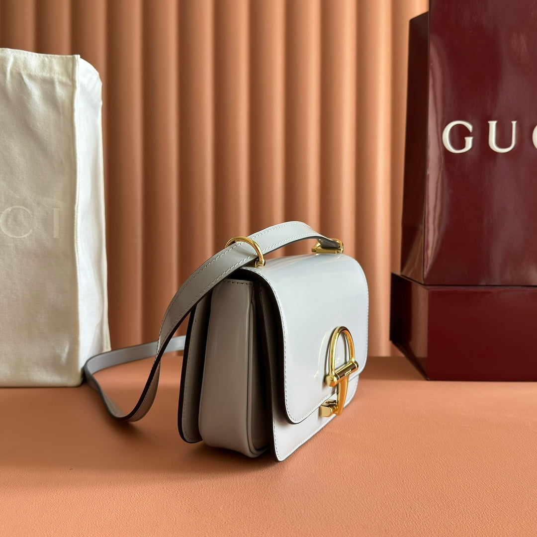 Gucci Siena Small Shoulder Bag Gray Leather 271872