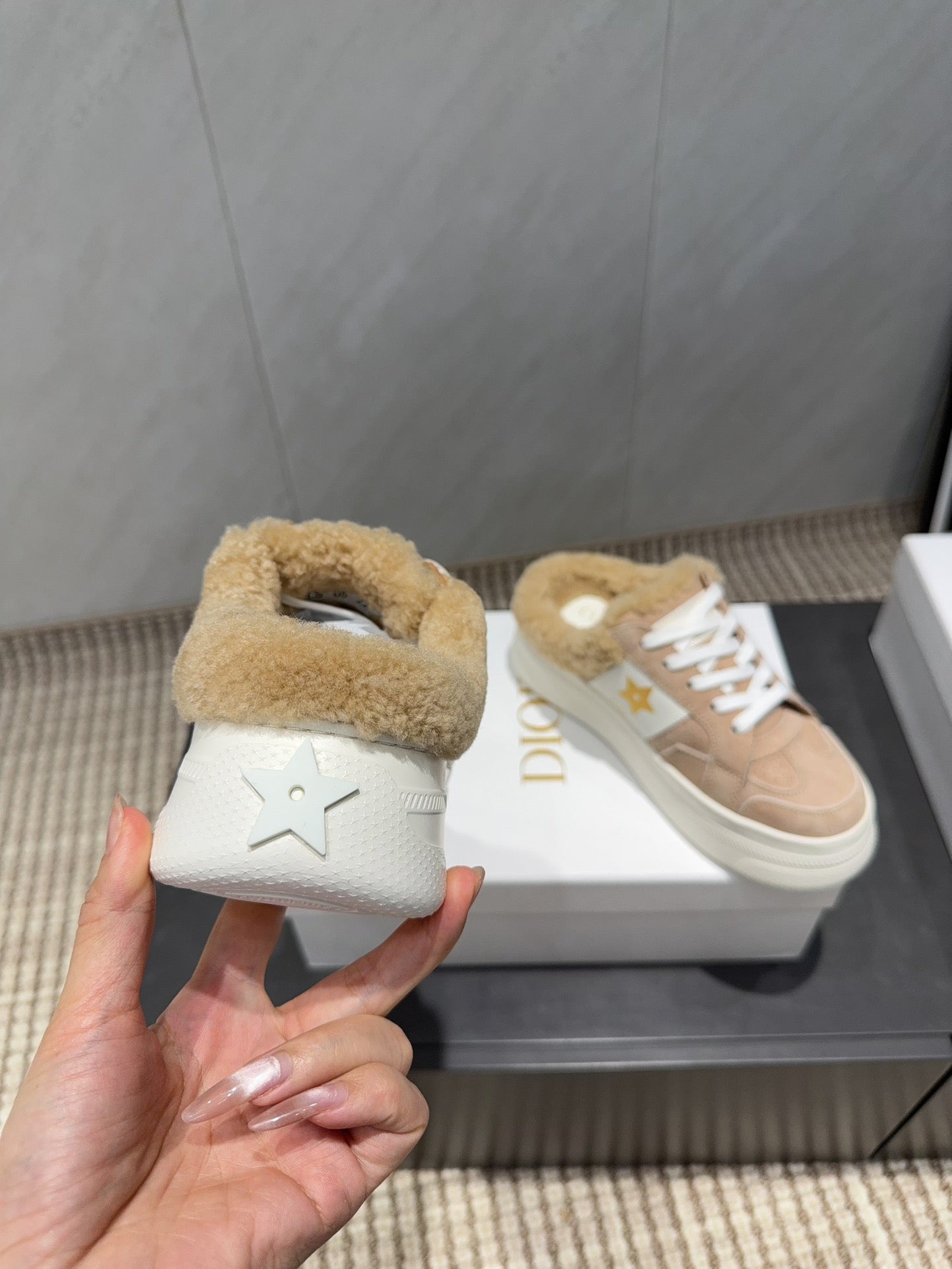 CD Star sneakers pink beige cowhide wool 539689
