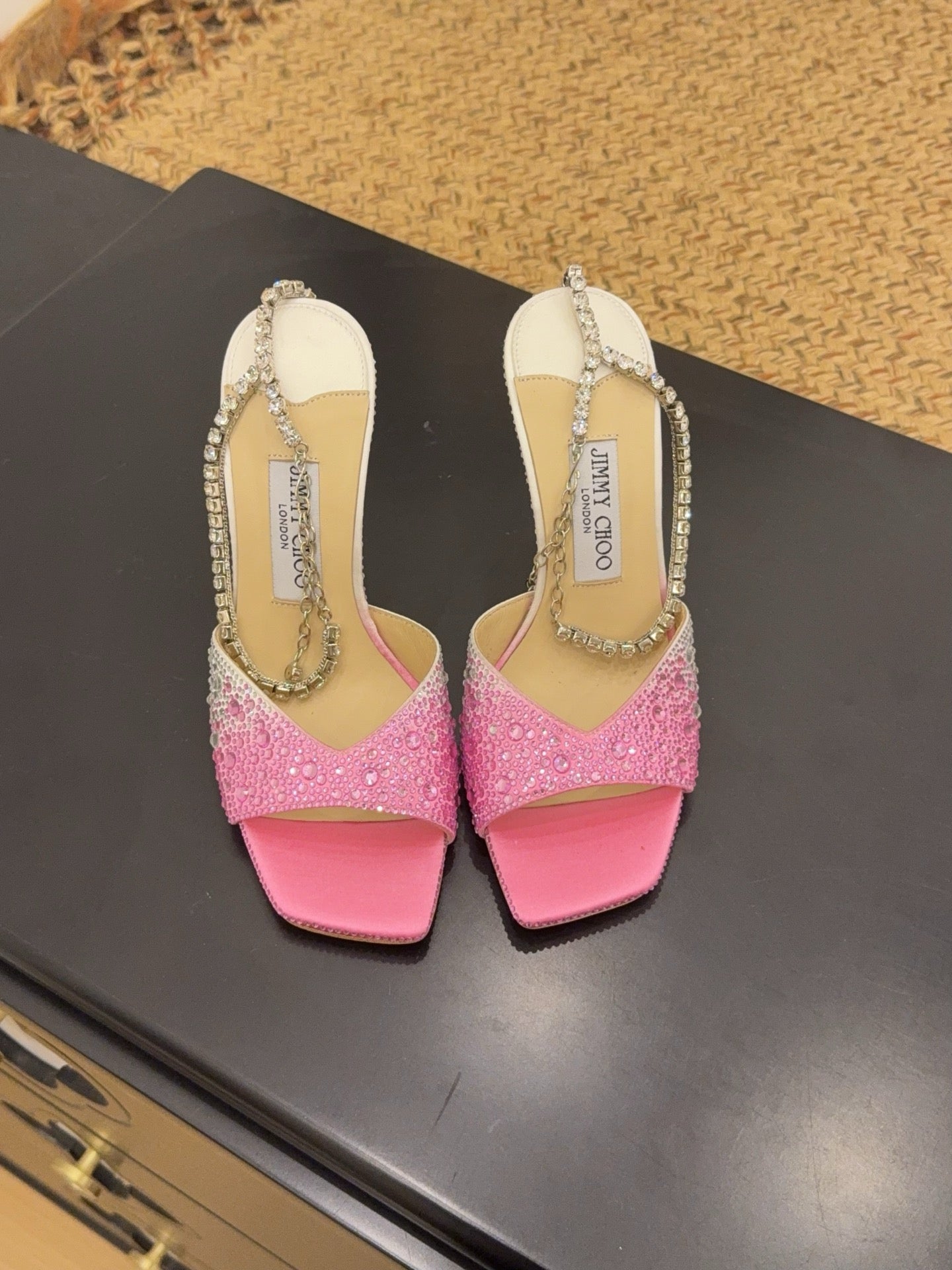 Jimmy 26s Platform Sandal 100 Pink White Leather Diamond 602331