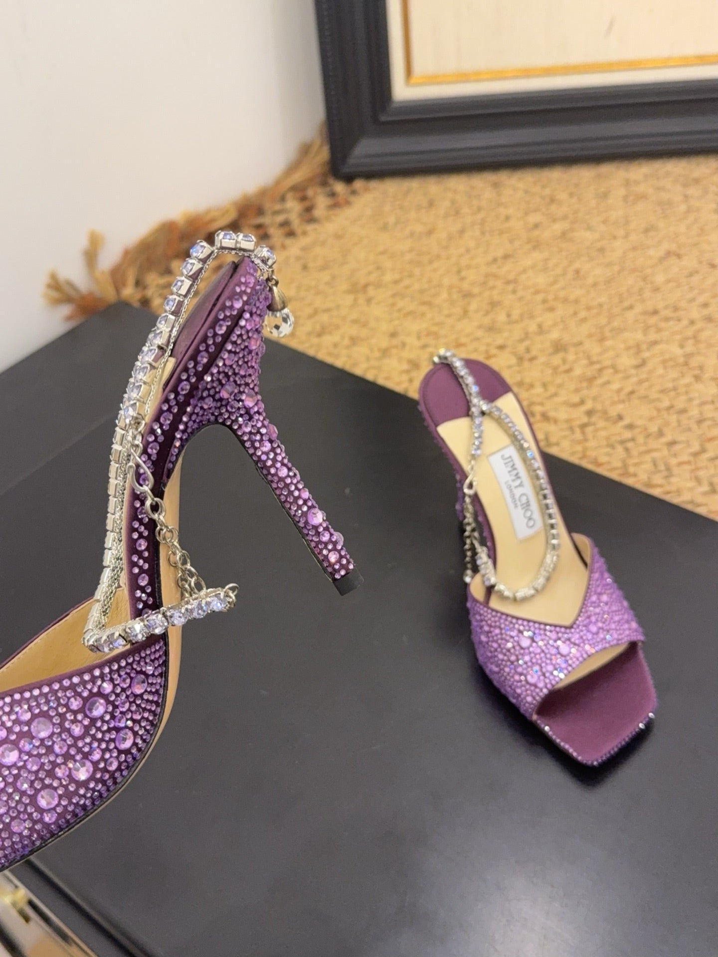 Jimmy 26s Platform Sandal 100 Purple Leather Diamond 602333
