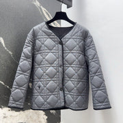 CD 25 Plaid Quilted Jacket Grey Cotton