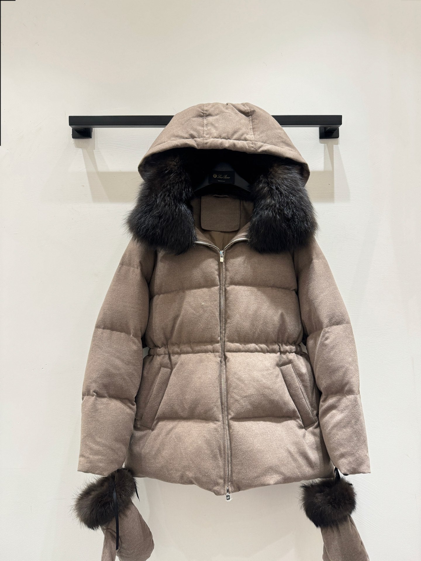 LP 25 Jacket With Gloves Taupe mix Black Wool Cashmere 310256