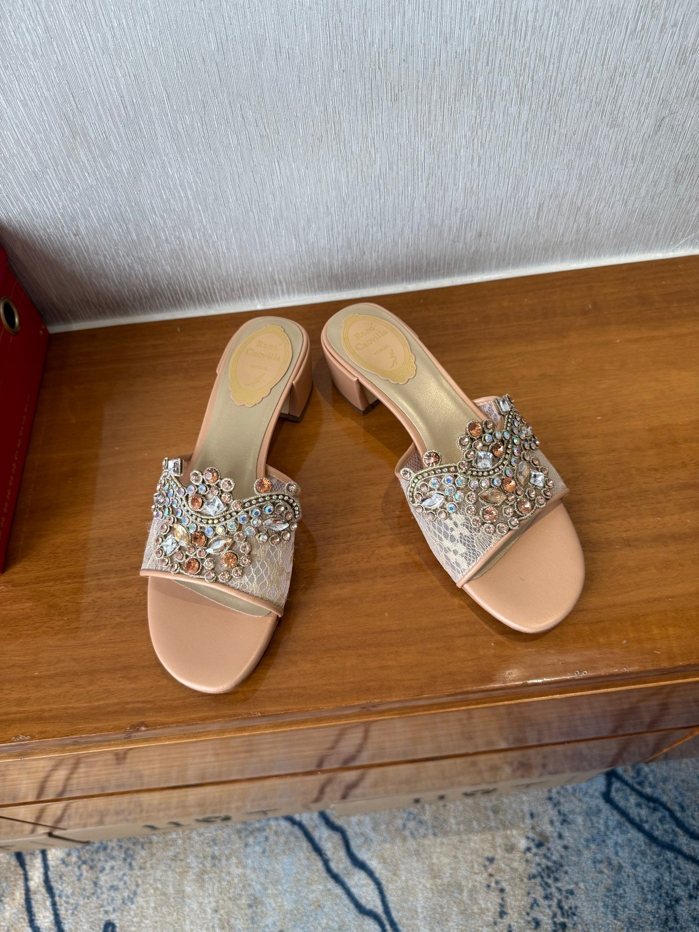 RC 25 Crystal Chandelier Sandals Orange Sheepskin 221960