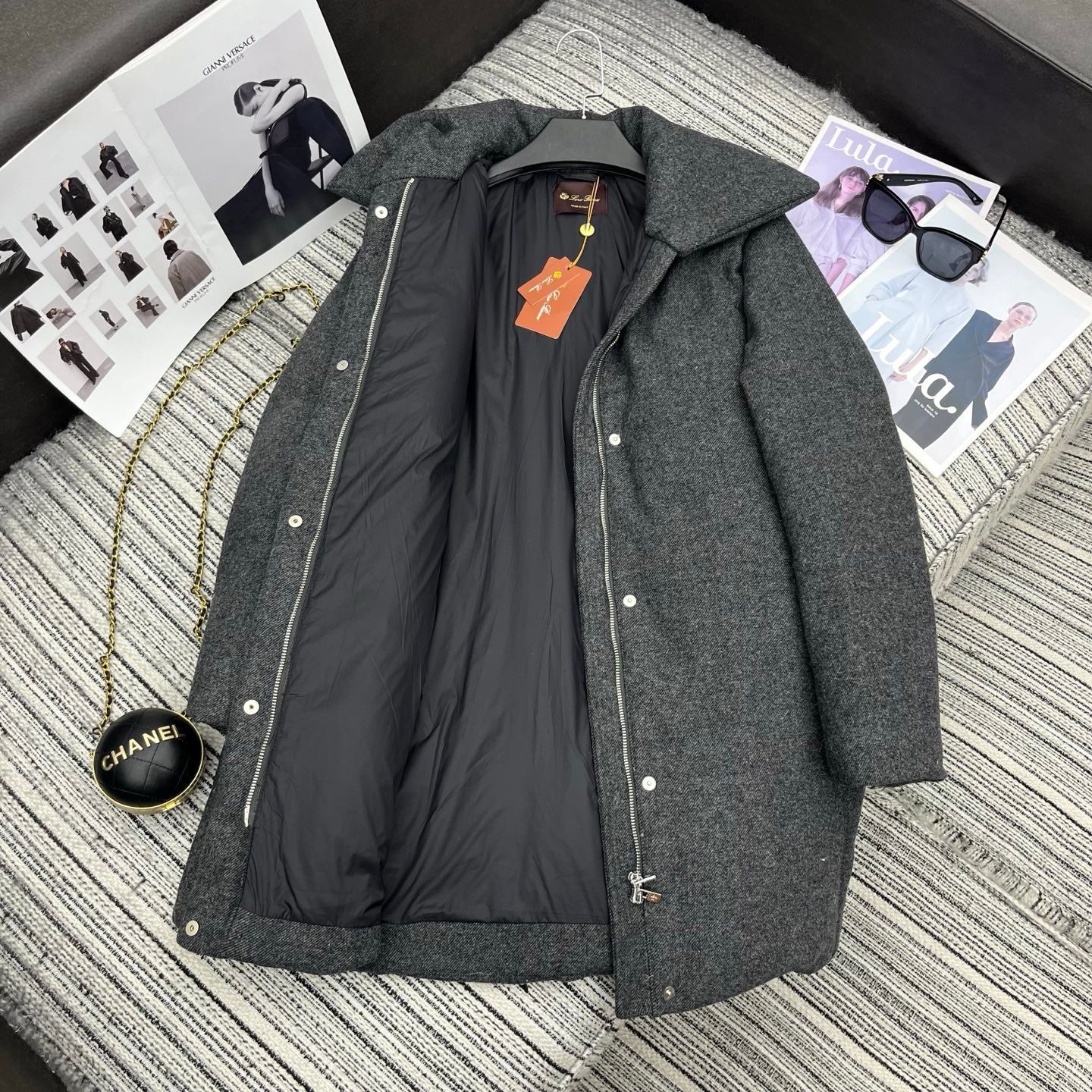 LP 25 Mid-Length Jacket Gray Wool Fabric Down 308180