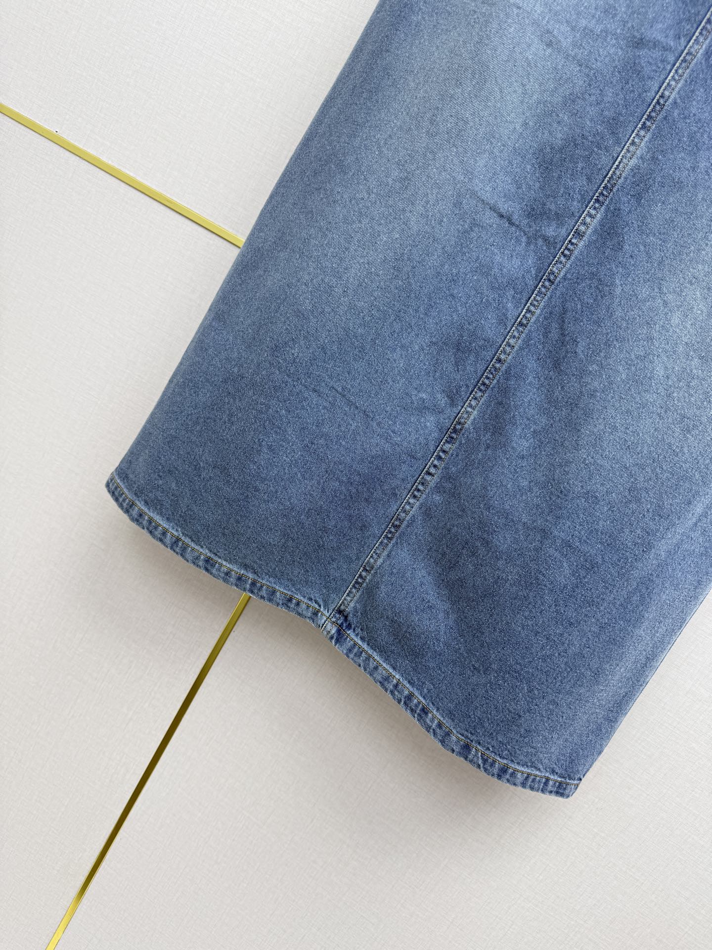 Chanel 2026 Denim Skirt Blue Cotton 389409