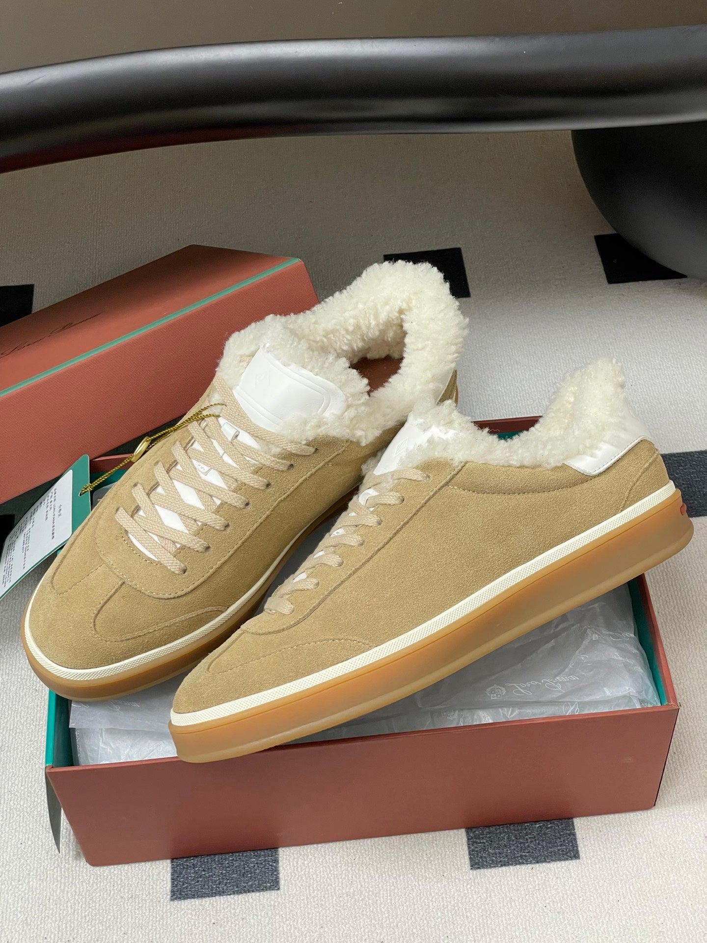 LP 25 Fur Sneaker Beige Suede Cowhide 534663