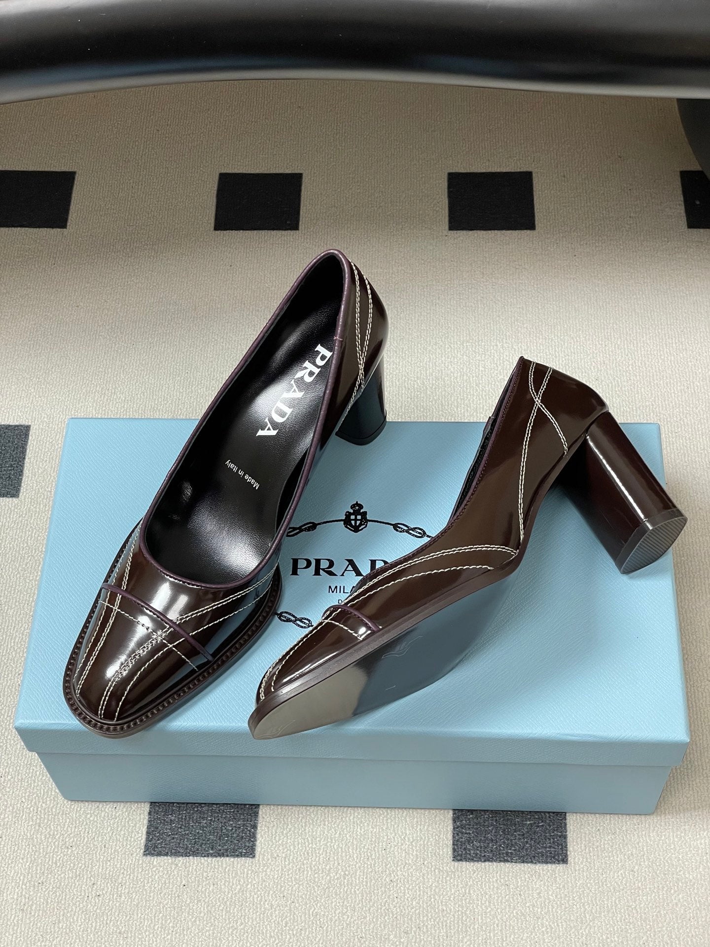 PRA 26SS Pump 70 Chocolate Brown Cowhide 593842