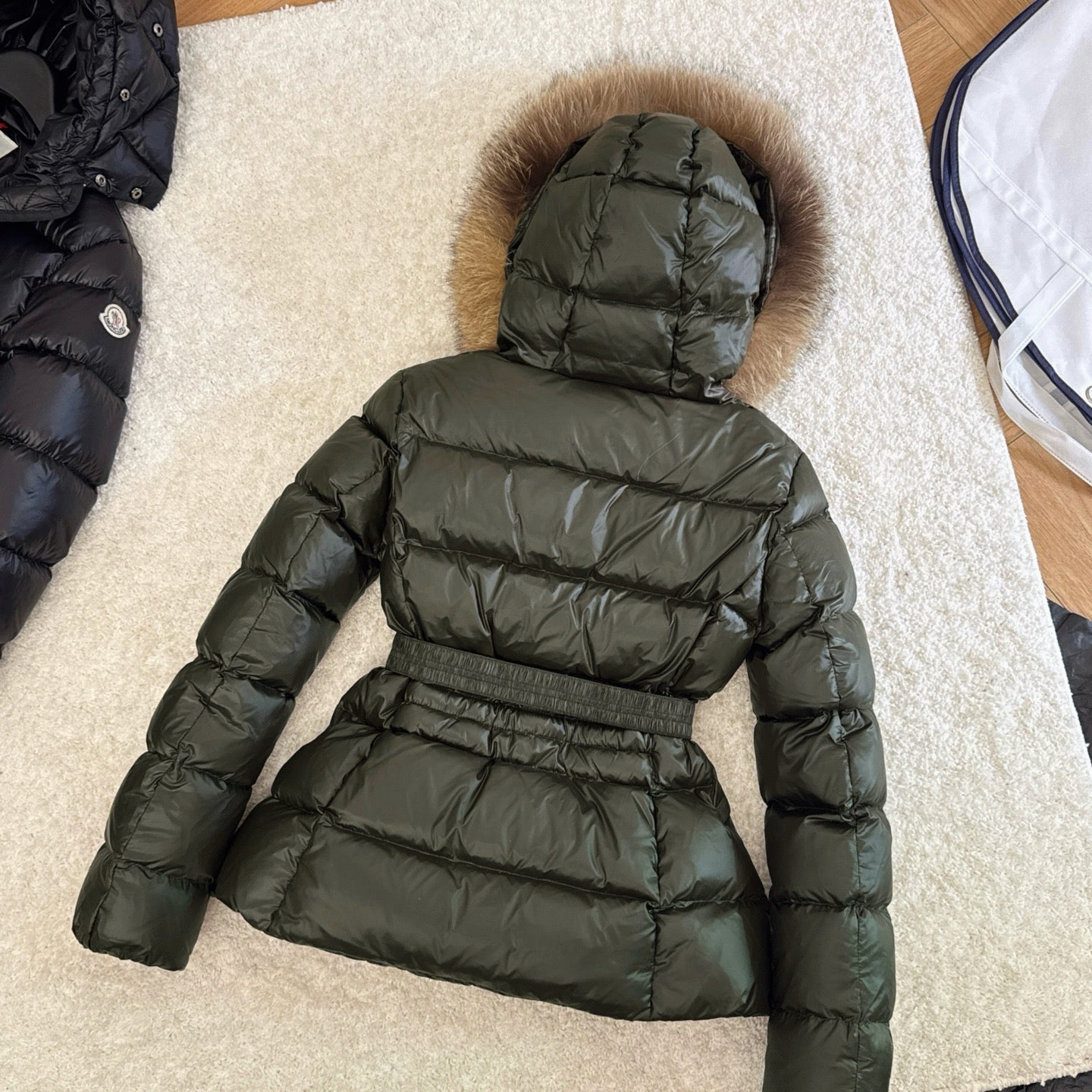 Moncler 25 Fur Collar Down Dark Green Jacket