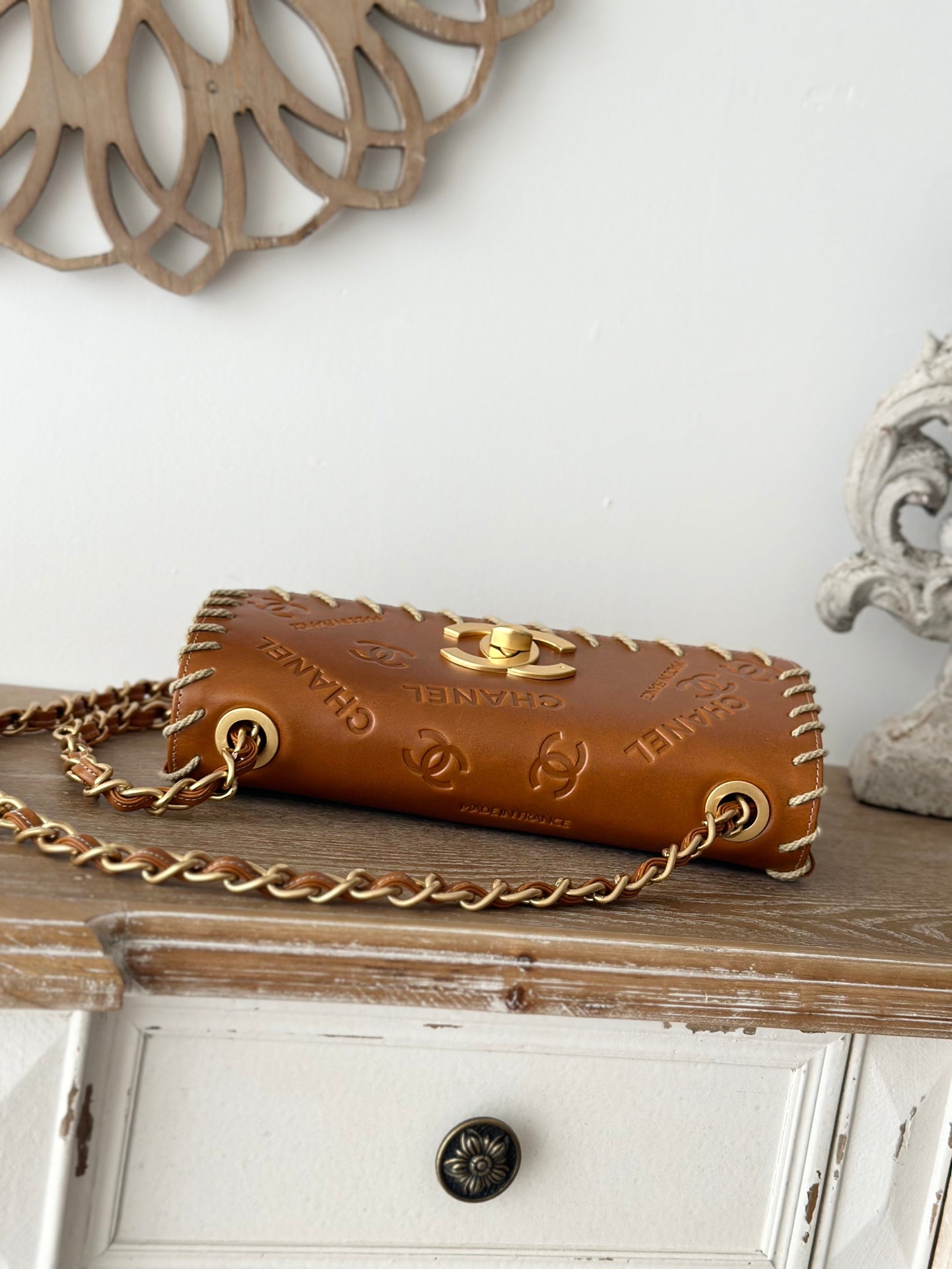 CC Classic Medium Flap Bag 25cm Brown Calfskin