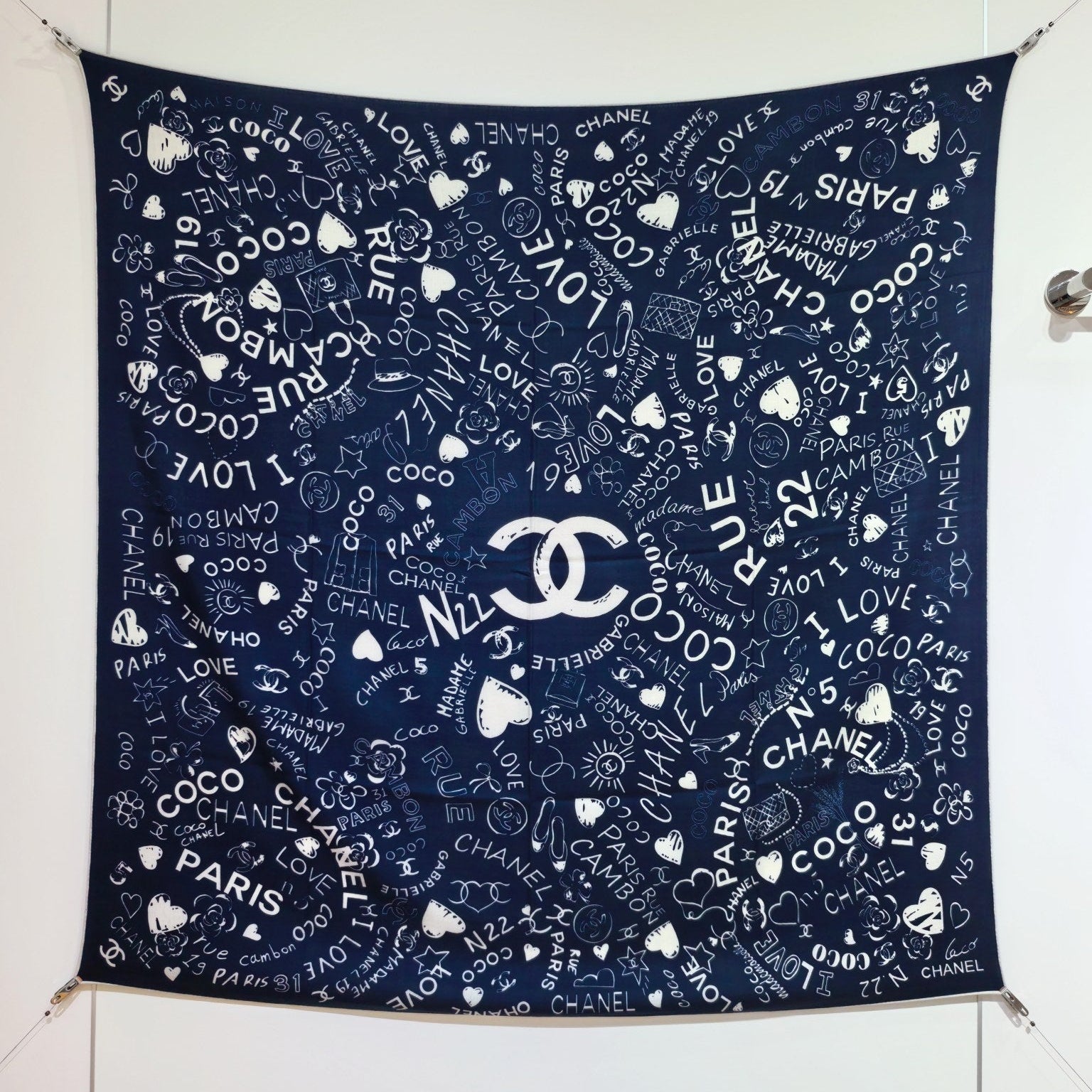 CC 25 Scarf 140CM Dark Blue Colorful Cashmere 293080