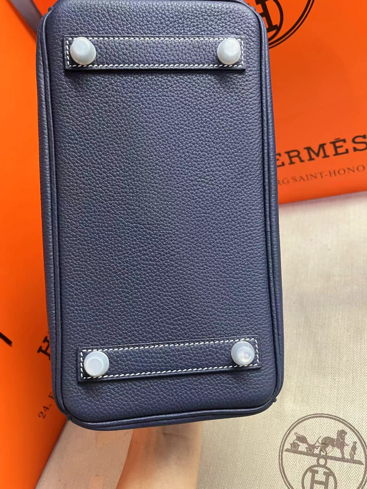 HM Birkin 25cm Navy Blue Togo Leather Silver Hardware