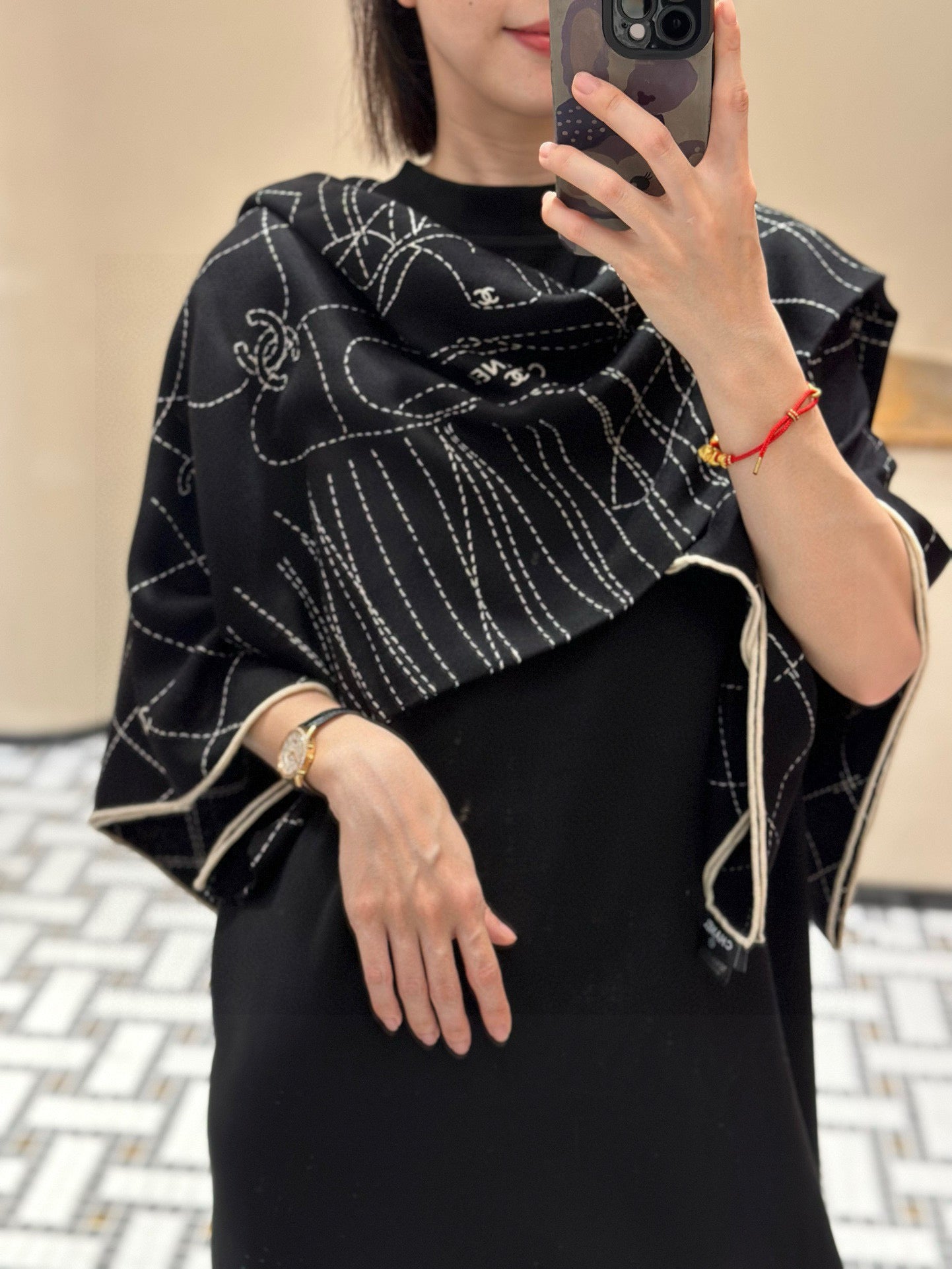 CC 25 Scarf 140cm Black Cashmere 293213