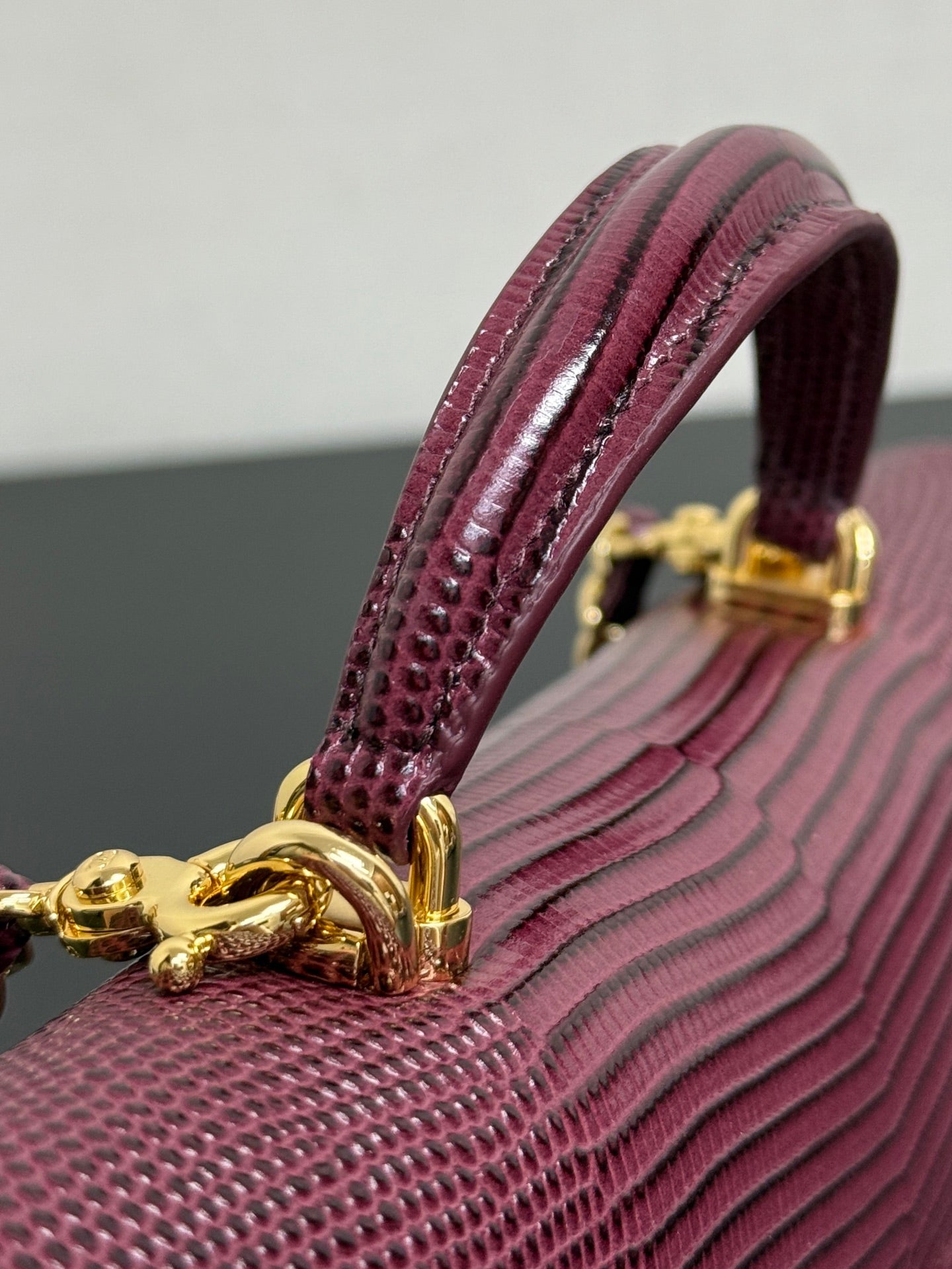 Chanel 2026 Clutch With Chain 25cm Burgundy Lizard-embossed Calfskin