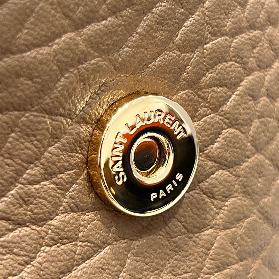 YSL Handbag 28 Tan Brown Pattern Lambskin