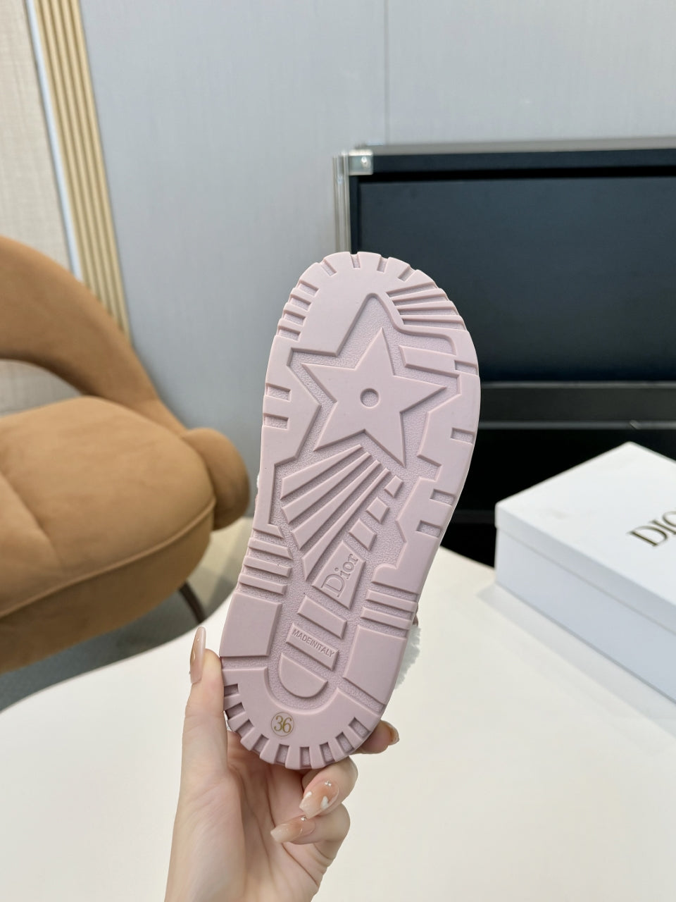 CD Dioract Sandal Light Pink Suede Wool 529375