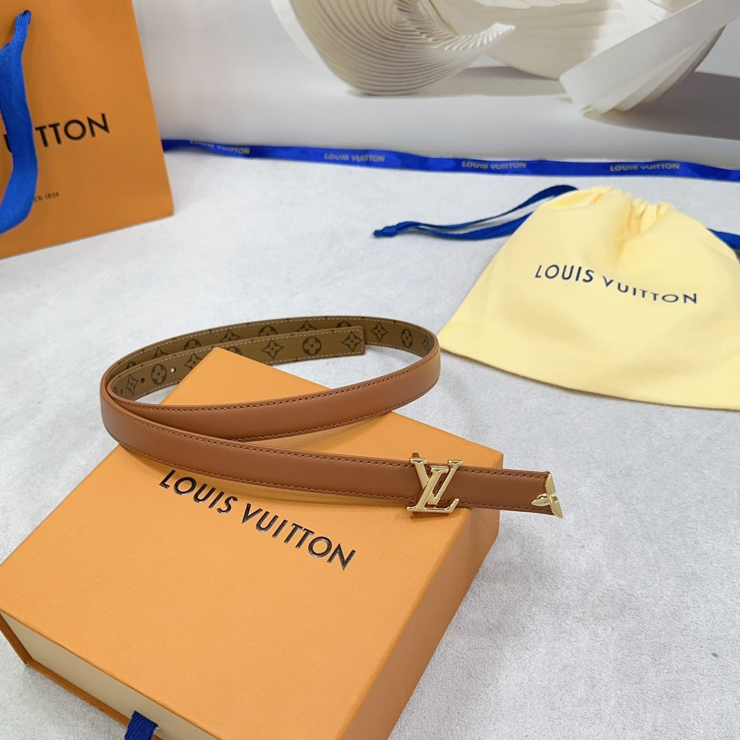 Pretty LV 20mm Reversible Belt Brown Calfskin
