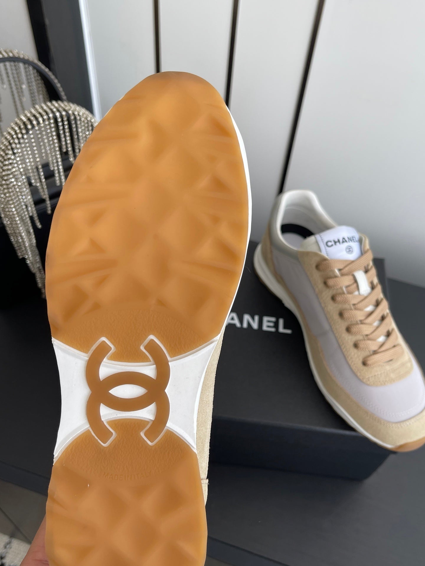 Channel 2026 Sneaker Brown Fabric And Calfskin Suede 895744