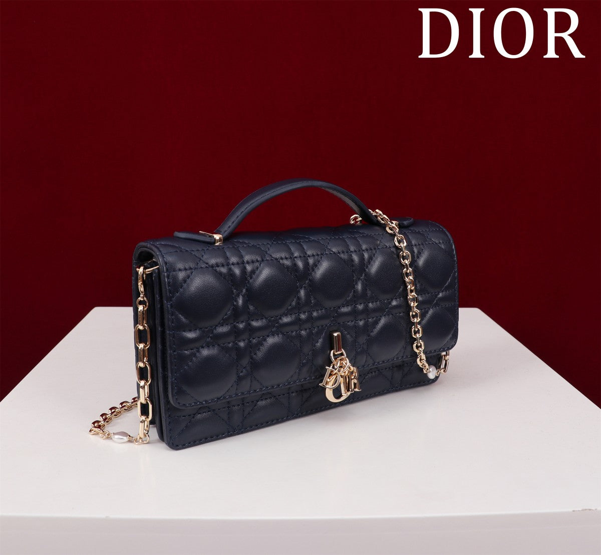 my cd mini 21 dark blue lambskin
