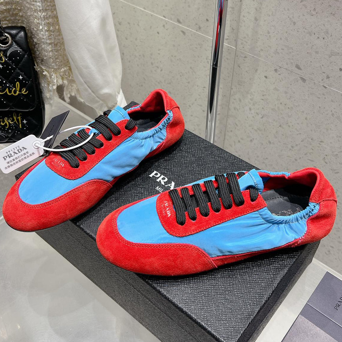 Pra 2025 Collapse Sneaker Red Blue Black Re-Nylon Suede 554284